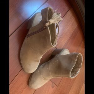 'Black Poppy' Light Brown Suede Wedge Booties